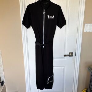 Black Jumpsuit with White Accents